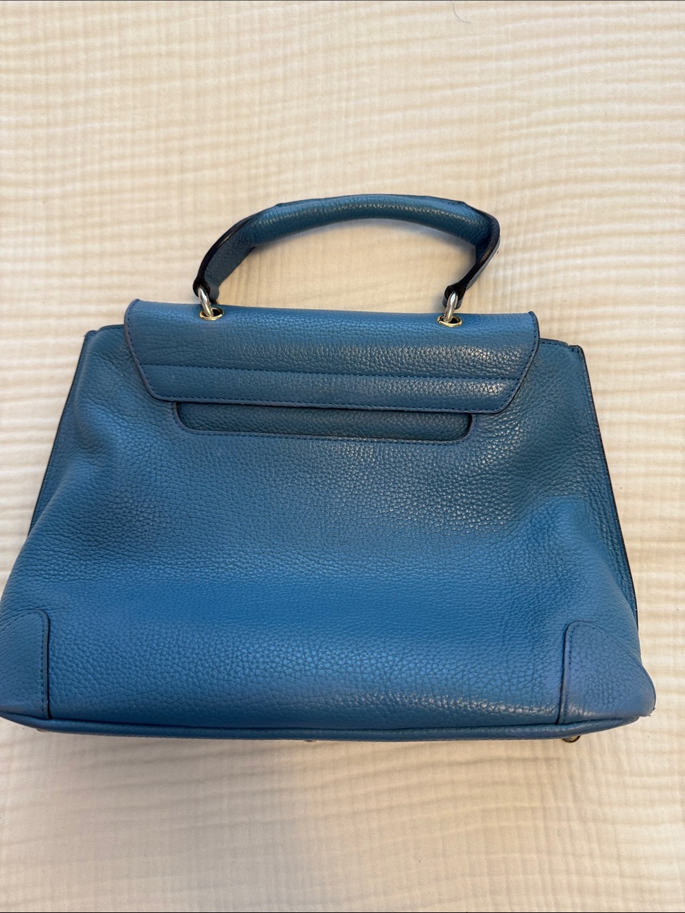 MCM Light Blue Leather First Lady Top Handle Bag - Picture 2 of 14